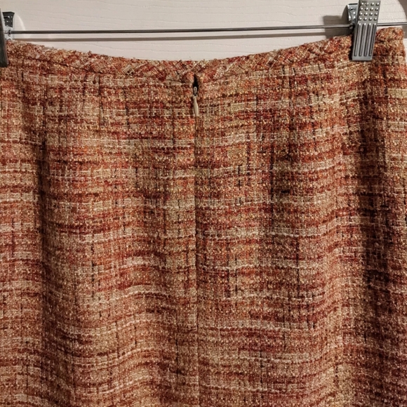 Colorful Tweed Pencil Skirt 4P Red Pink Orange Modern Classic Knee Length Retro - Picture 5 of 6